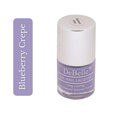 Debelle Gel Nail Polish Blueberry Crepe (Lavender Nail Paint)|Non Uv - Glossy Finish |Chip Resistant | Seaweed Enriched Formula| Long Lasting|Cruelty And Toxic Free| 8Ml